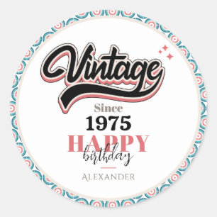Vintag seit - 1975 runder aufkleber