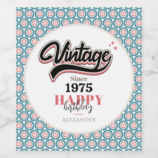Vintag seit - 1975 weinetikett (Einzelnes Label)