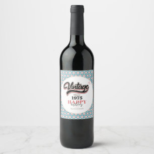Vintag seit - 1975 weinetikett