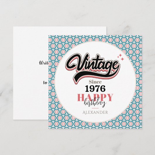 Vintag seit - 1976 dankeskarte (Vorne/Hinten)