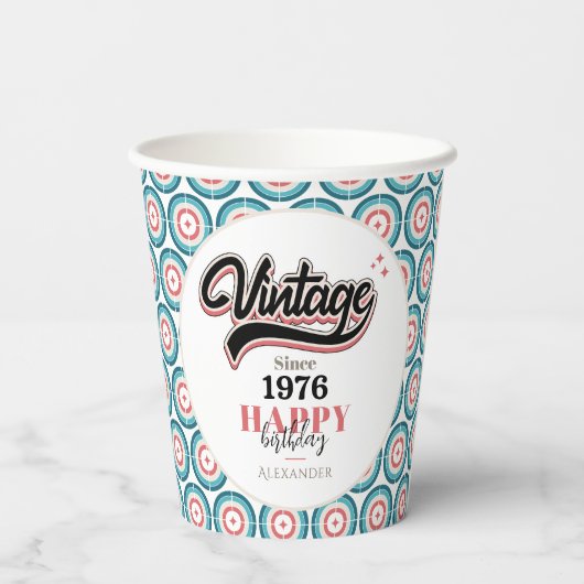 Vintag seit - 1976 pappbecher (Rückseite)