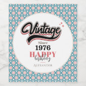 Vintag seit - 1976 weinetikett (Einzelnes Label)