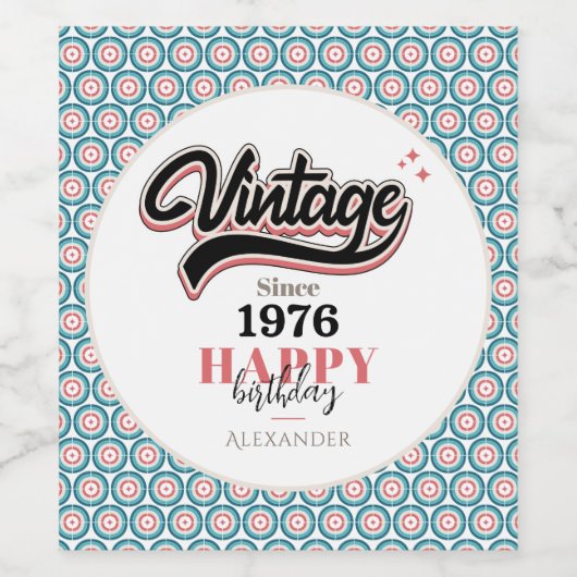 Vintag seit - 1976 weinetikett (Einzelnes Label)