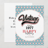 Vintag seit - 1977 feiertagskarte (Vorne/Hinten)