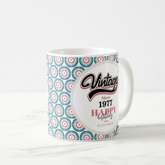 Vintag seit - 1977 kaffeetasse (VorderseiteRechts)