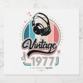 Vintag seit 1977 Kopfhörer Bierflaschenetikett (Einzelnes Label)