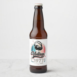 Vintag seit 1977 Kopfhörer Bierflaschenetikett