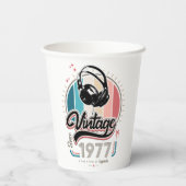 Vintag seit 1977 Kopfhörer Pappbecher (Rückseite)