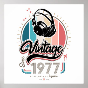 Vintag seit 1977 Kopfhörer Poster