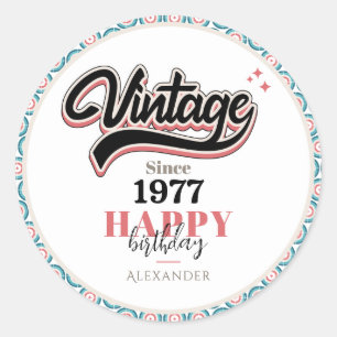 Vintag seit - 1977 runder aufkleber