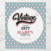 Vintag seit - 1977 weinetikett (Einzelnes Label)