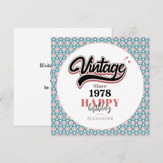 Vintag seit - 1978 dankeskarte (Vorne/Hinten)