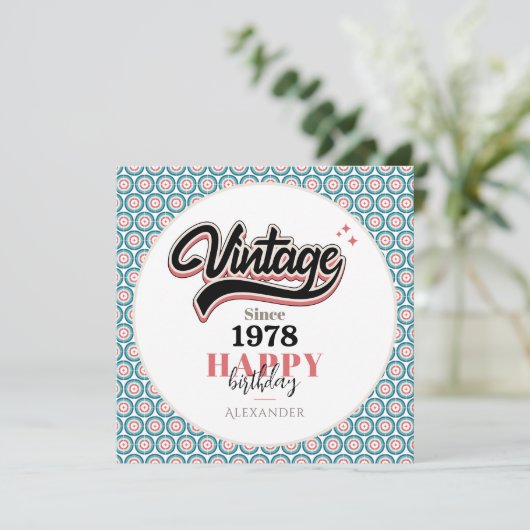 Vintag seit - 1978 dankeskarte (Stehend Vorderseite)