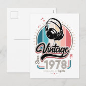 Vintag seit 1978 feiertagspostkarte (Vorne/Hinten)