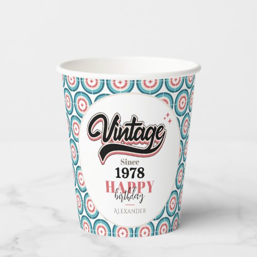 Vintag seit - 1978 pappbecher (Rückseite)