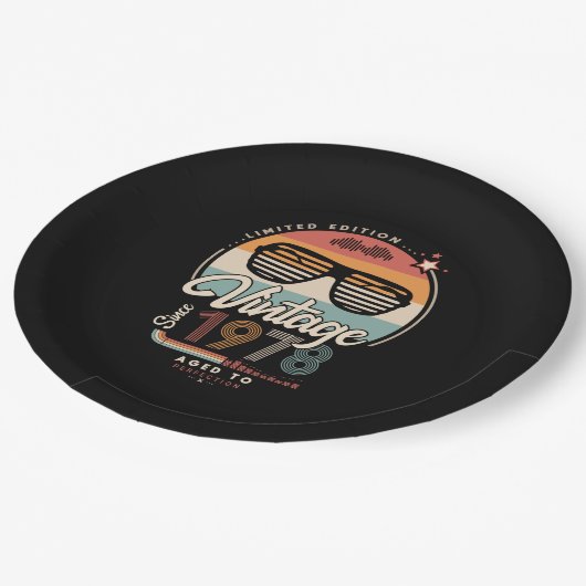 Vintag seit 1978 pappteller (Schrägansicht)