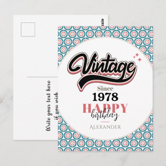 Vintag seit - 1978 postkarte (Vorne/Hinten)