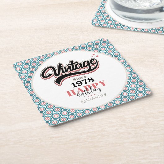 Vintag seit - 1978 rechteckiger pappuntersetzer (angewinkelt)