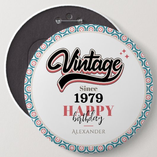 Vintag seit - 1979 button (Vorne & Hinten)
