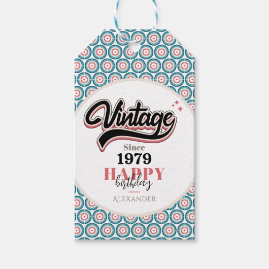 Vintag seit - 1979 geschenkanhänger (Vorderseite)