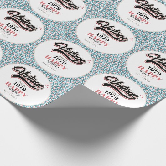 Vintag seit - 1979 geschenkpapier (Ecke)