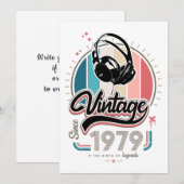 Vintag seit 1979 Kopfhörer Einladung (Vorne/Hinten)