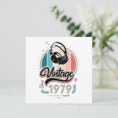 Vintag seit 1979 Kopfhörer Einladung (Stehend Vorderseite)