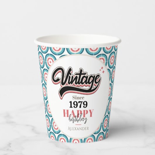 Vintag seit - 1979 pappbecher (Rückseite)