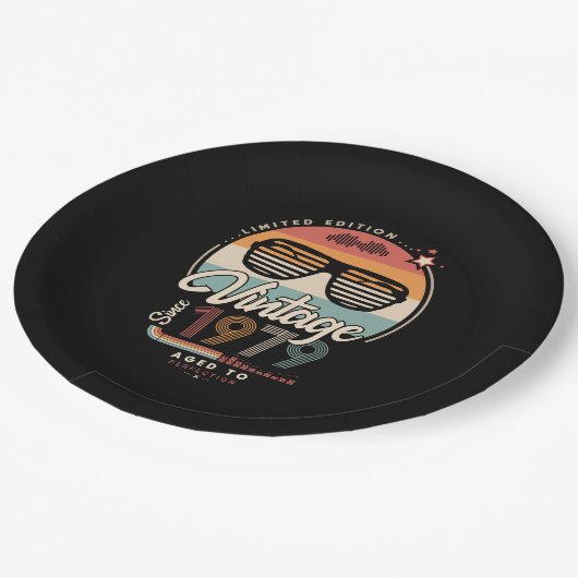 Vintag seit 1979 pappteller (Schrägansicht)