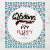 Vintag seit - 1979 weinetikett (Einzelnes Label)