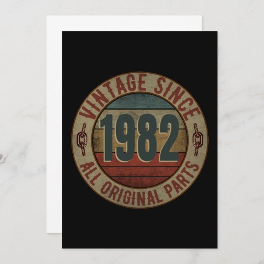 VINTAG SEIT 1982 ALLE URSPRUNGSTEILE EINLADUNG (Vorne/Hinten)