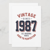Vintag seit 1987 Geburtstagsgeschenk Einladung (Vorne/Hinten)