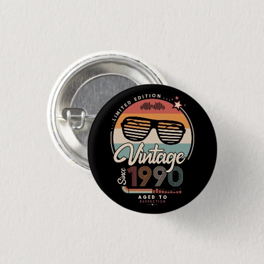 Vintag seit 1990 button (Vorne & Hinten)