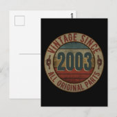 VINTAG SEIT 2003 ALLE ORIGINALTEILE. POSTKARTE (Vorne/Hinten)