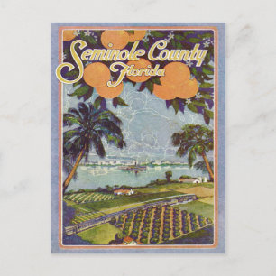 Vintag Seminole Landkreis Florida Postkarte