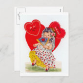 Vintag Senorita Valentine Feiertagspostkarte (Vorne/Hinten)