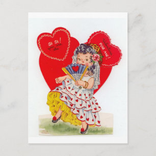 Vintag Senorita Valentine Feiertagspostkarte