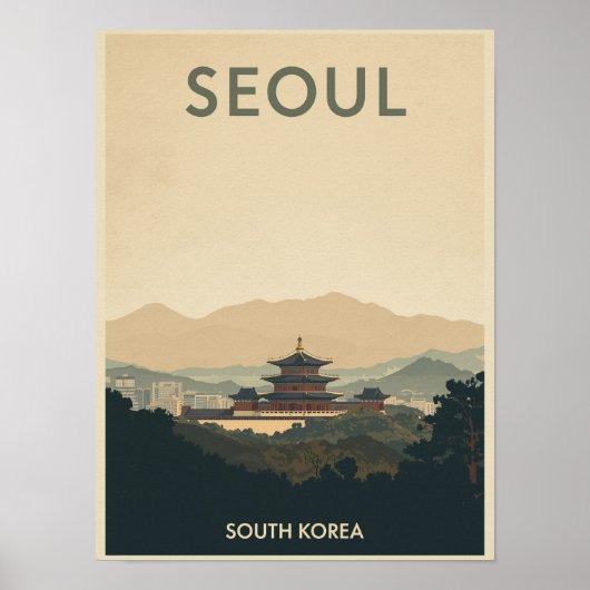 Vintag Seoul Travel Poster (Vorne)
