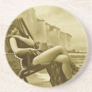 Vintag Sepia Badebeauty Untersetzer