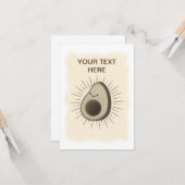 Vintag Sepia Cartoon Avocado Karte (Vorderseite/Rückseite Beispiel)