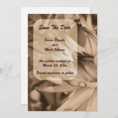 Vintag Sepia Dahlia Blume Wedding Save The Date (Vorne/Hinten)