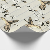 Vintag Sepia Hummingbirds & Florence Geschenkpapier (Ecke)
