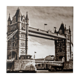 Vintag Sepia London Tower Bridge Fliese