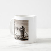 Vintag Sepia London Tower Bridge Kaffeetasse (Vorderseite Links)