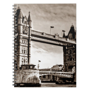 Vintag Sepia London Tower Bridge Notizblock