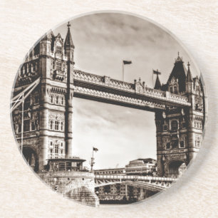 Vintag Sepia London Tower Bridge Untersetzer