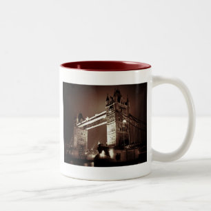 Vintag Sepia London Tower Bridge Zweifarbige Tasse