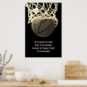 Vintag Sepia Motivierend Quote Basketball Poster (Küche)