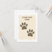 Vintag Sepia Puppy Paw Prints Karte (Vorderseite/Rückseite Beispiel)