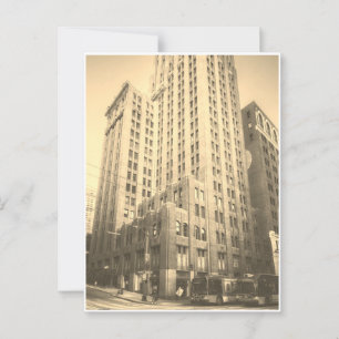 Vintag Sepia Seattle Tall Brick Gebäude Postkarte